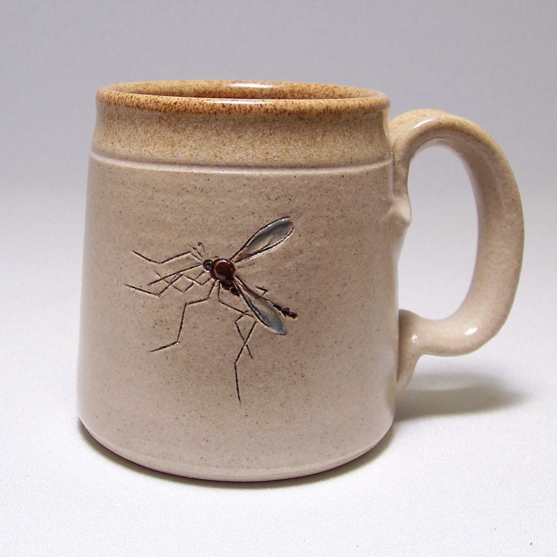 RESERVED for PRUZ Mosquito set of 4 Pottery Coffee  Mugs Limited Series147, 153, 155,156 (microwave safe)