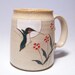 Ruby Throated Hummingbird and Flowers Large 16 ounce Pottery Coffee Mugs Limited Series 115