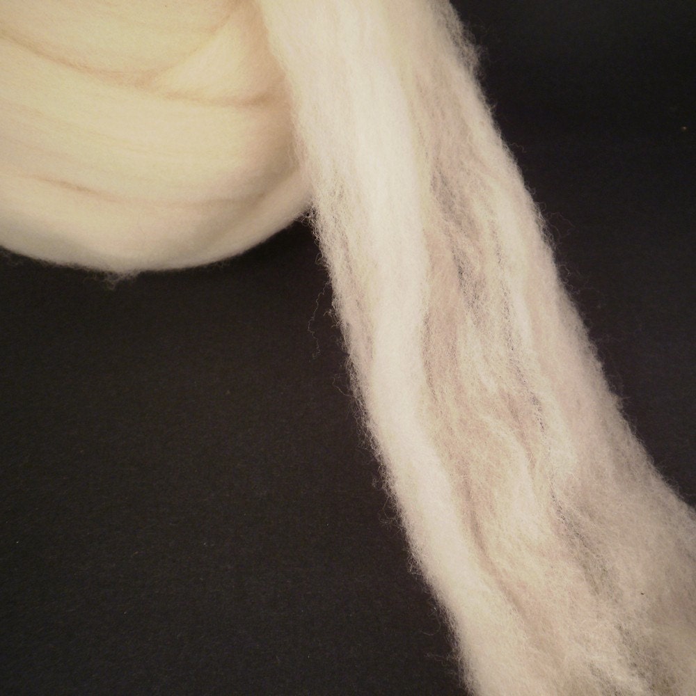 Soft Combed Wool Top -- Polypay Lambswool Undyed -- 4 oz.