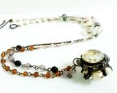 Bohemian Style Necklace,Vintage Bead Chain Assemblage, Gypsy Style Necklace, Boho Jewelry, Soldered Bauble Necklace, Wish