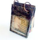 Glass Journal Tiny Journal Book Charm Book Necklace Miniature Book Pendant Collage Art Journal Jewelry Gift For Writer Gift for Book Lover