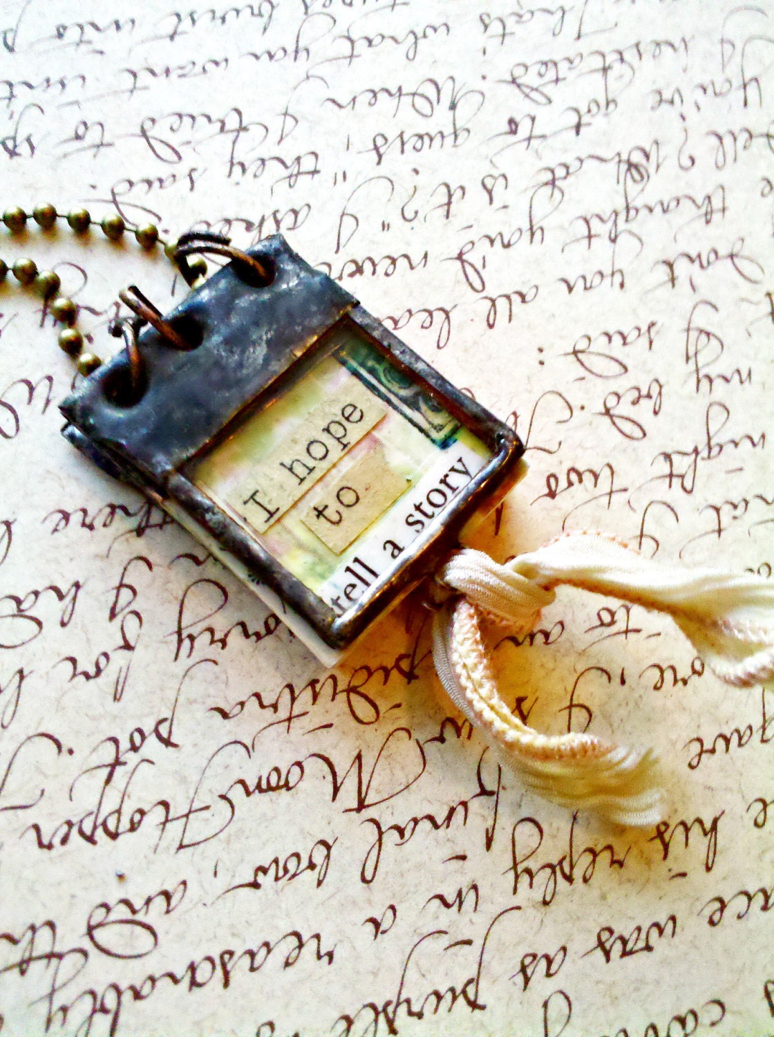 Book Necklace Miniature Book Pendant Glass Journal Collage Art Journal Jewelry Tiny Journal Book Charm Gift For Writer Gift for Book Lover