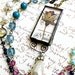 Rosary Style Religious Boho Vintage Bead Chain Soldered Madonna Virgin Mary Mother of God Stained Glass Pendant Necklace