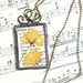 Pressed Yellow Roses Botanical Vintage Style Soldered Glass Necklace