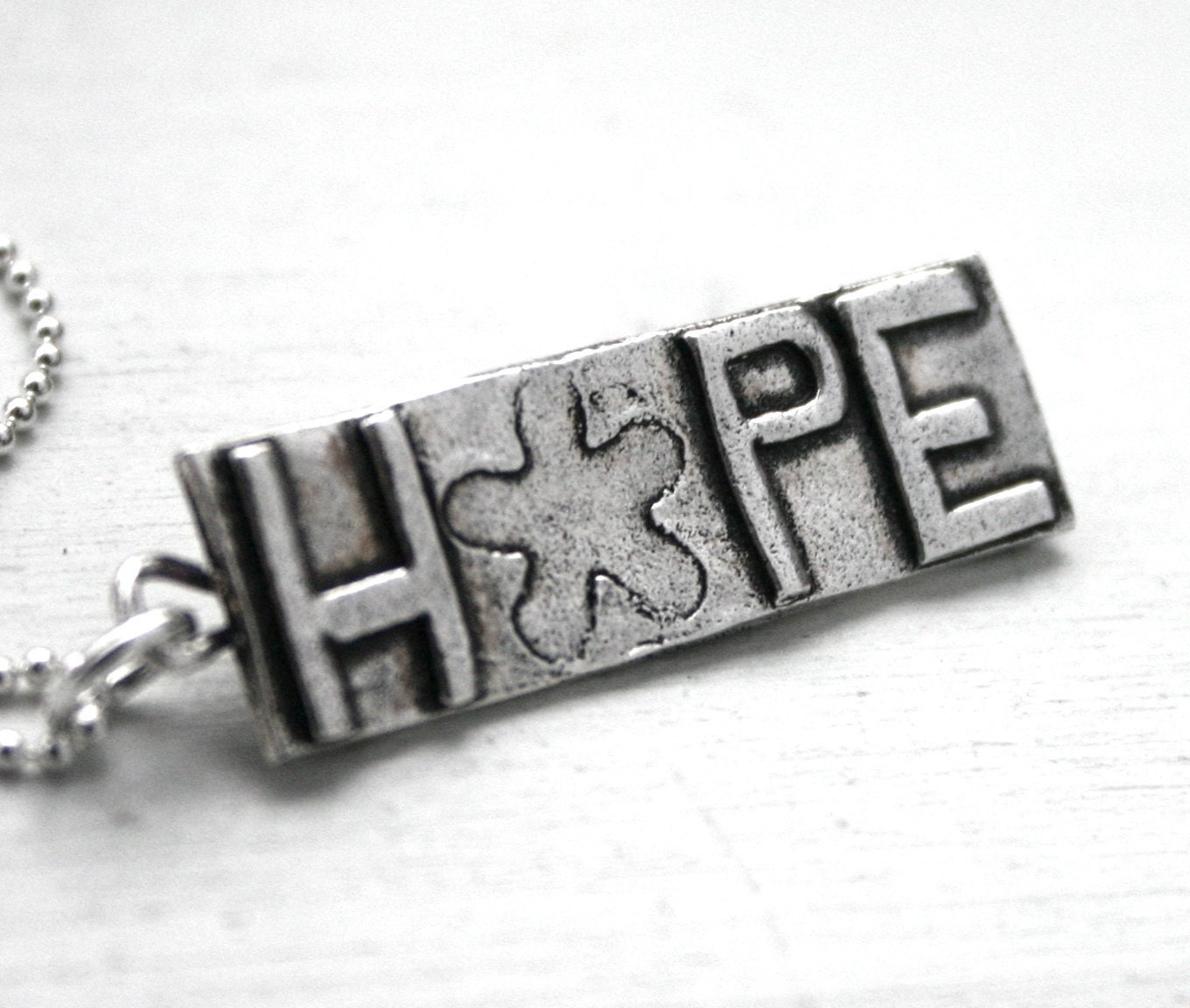 Sterling silver HOPE necklace - sterling silver inspirational jewelry