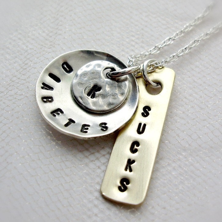 Sterling silver Diabetes Sucks necklace fundraiser
