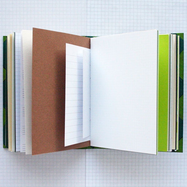Green and Brown A6 Mixed Paper Journal