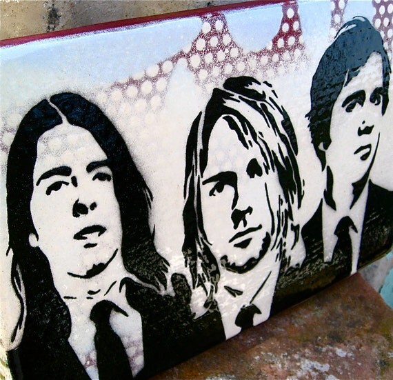Nirvana ...Original Painting Graffiti Style Pop Art on Handmade Wood Canvas