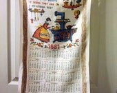 Linen Calendar Towel - 1981