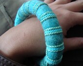 SALE - BANGLE FreeForm Crochet Acqua no.7