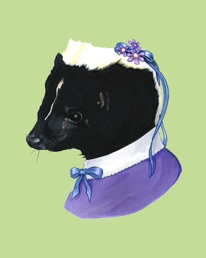 Mrs. Skunk print 11x14