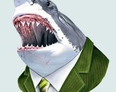 Great White Shark art print 5x7