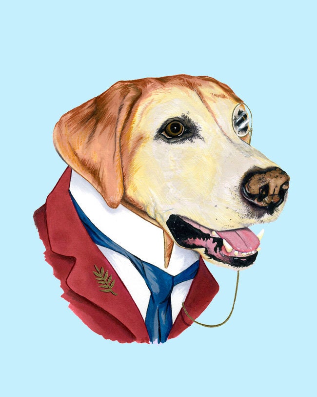 Labrador Retriever Dog art print 11x14