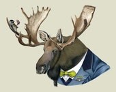 Moose art print 8x10