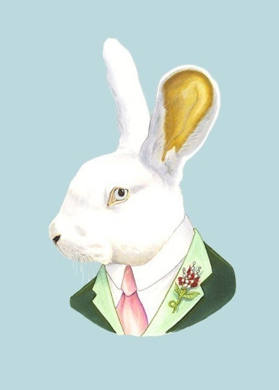 White Rabbit print 5x7