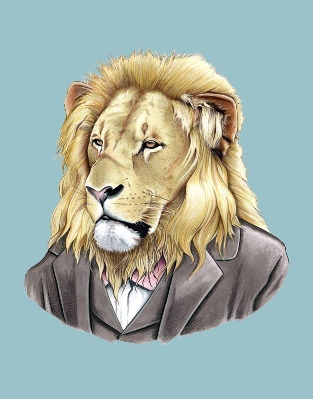 Lion print 11x14