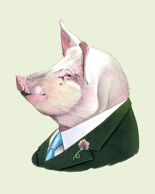 Pig print 11x14