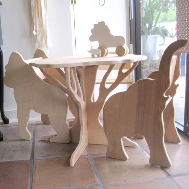Table and Two Chairs- The Child's Menagerie Furniture Set Collection by Paloma's Nest