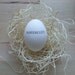 CUSTOM ceramic egg with hand stamped personalized word or name- a symbol of spring, hope, and renewal - easter - from Paloma's Nest