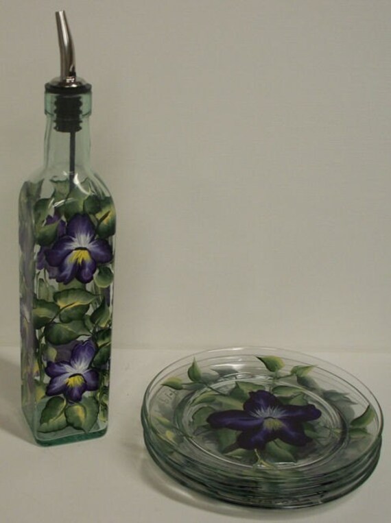 Olive Oil Bottle and Dipping Plates Sets by OriginalBridalHanger