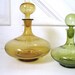 Vintage Art Glass - Green Decanter with Stopper