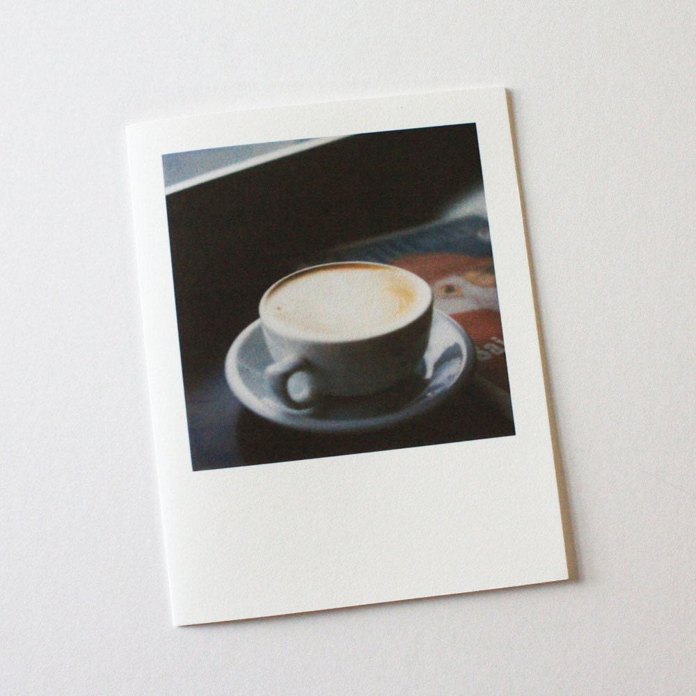 latte at cafe zingaro (seattle) polaroid card