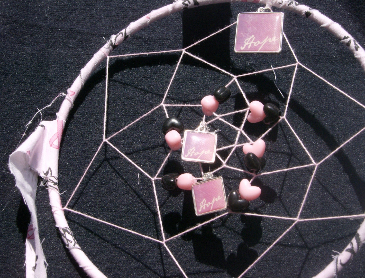 Hope DreamWeb Breast Cancer Dream Catcher