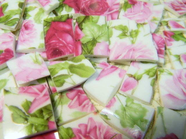 China Mosaic Tiles - EnGLiSH RoSeS CHiNTZ - Broken Plates Mosaic Tiles