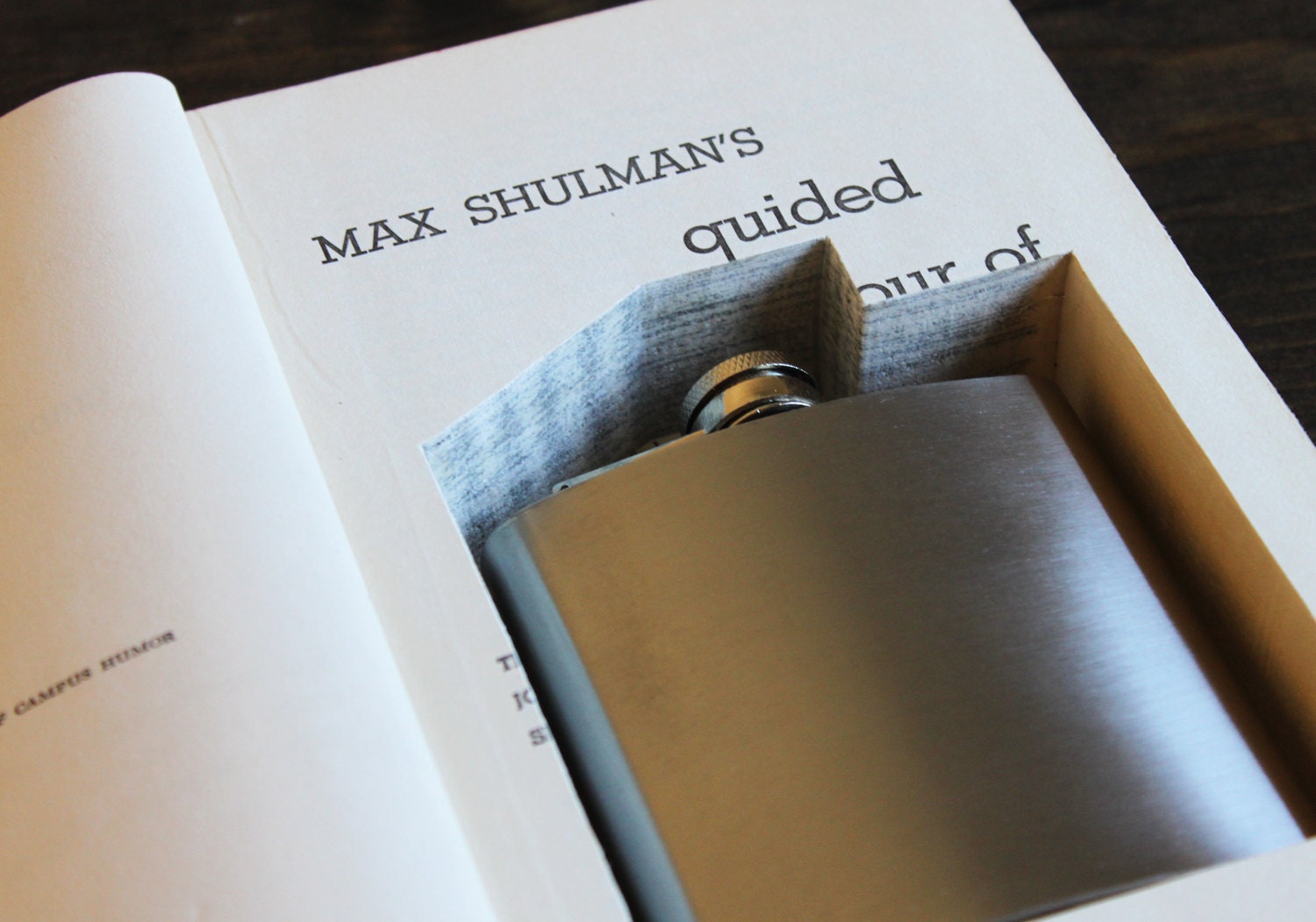 hollow book flask safe ''max schulman's guided tour of campus humor'' (flask included)