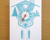 Wall Hanging Clock - Cuckoo Clock - Aqua