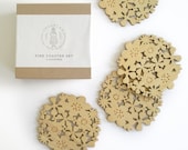Flower Coasters Set of 4 - Bamboo