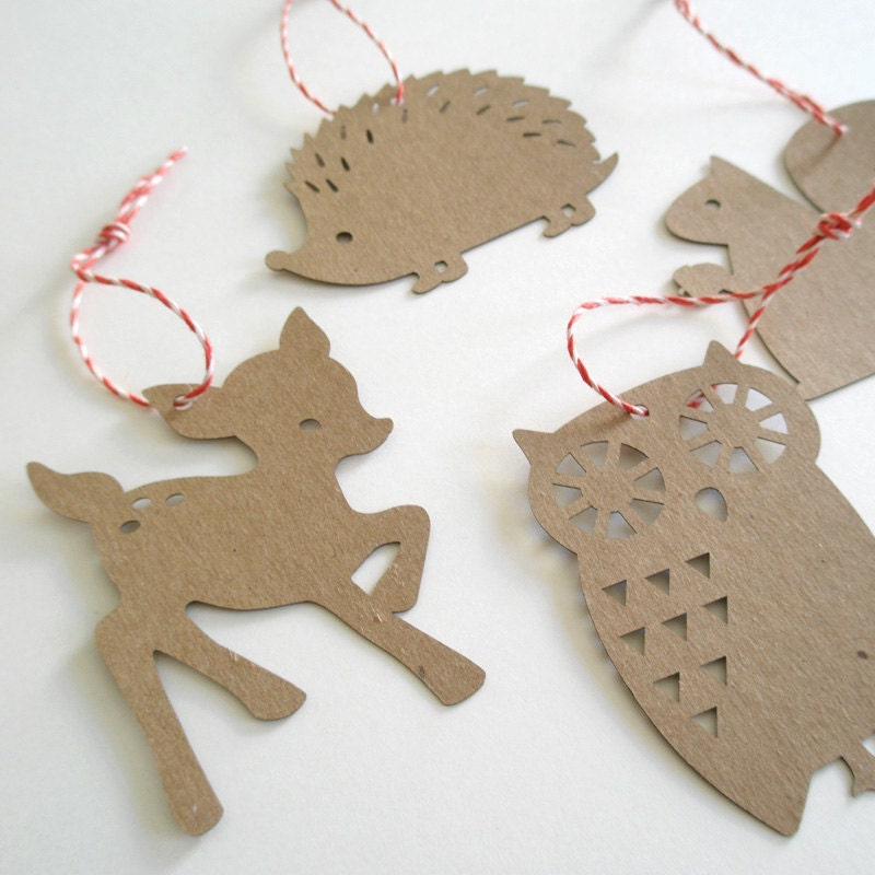Gift Tags forest friends - Kraft - Set of 4