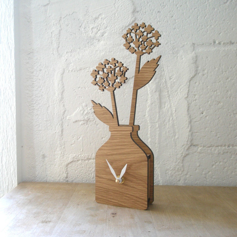Houseplant Clock Large - White Oak