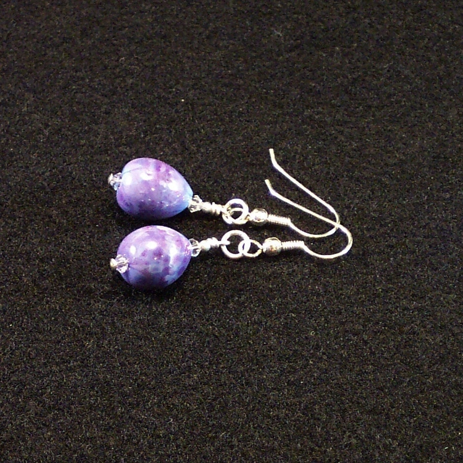 Lampwork Glass Earrings: Easter Eggs