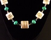 Lampwork Glass Necklace: Tickled Ivories No. 1