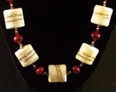 Lampwork Glass Necklace: Tickled Ivories No. 2