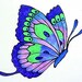 Flying Butterfliy with Tails, Window Cling Suncatcher with Stained Glass Effects MADE TO ORDER