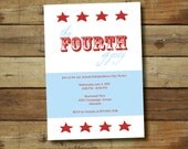 Stars Fourth of July party invitation