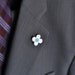 White/Baby Blue Wool Felt Flower Lapel Pin Boutonniere