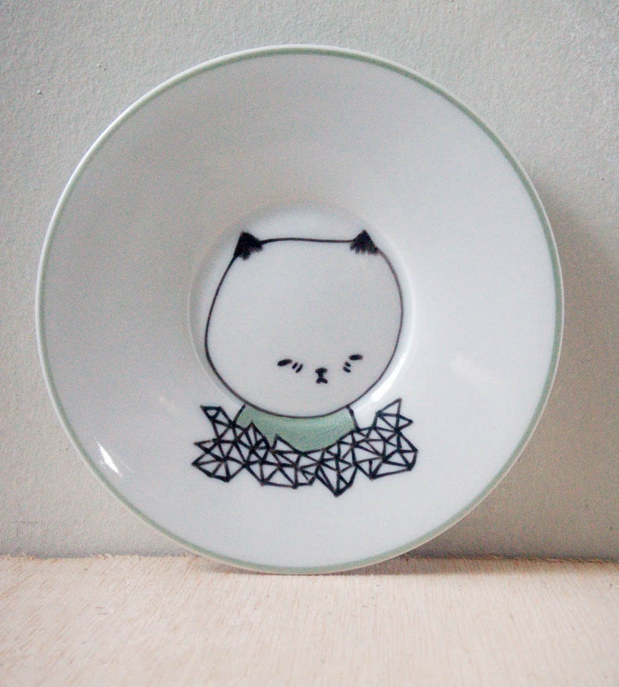 hand painted plate- original drawing illustration