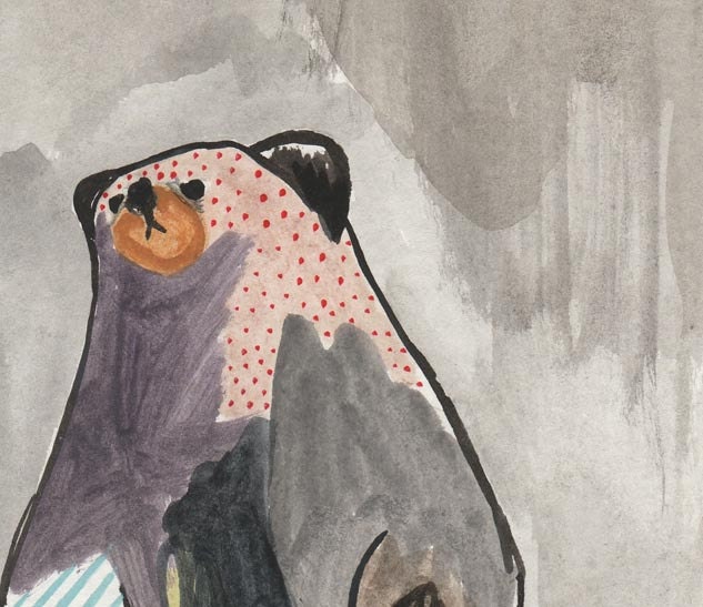 original painting illustration drawing paper bear art- only the bear knew