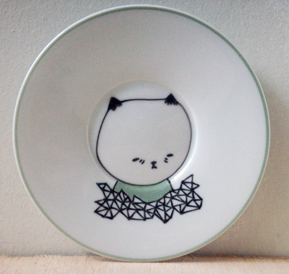 hand painted plate- original drawing illustration