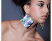 Hand Painted "L-Boogie" 3x3 leather earrings - CLICK to see more colors