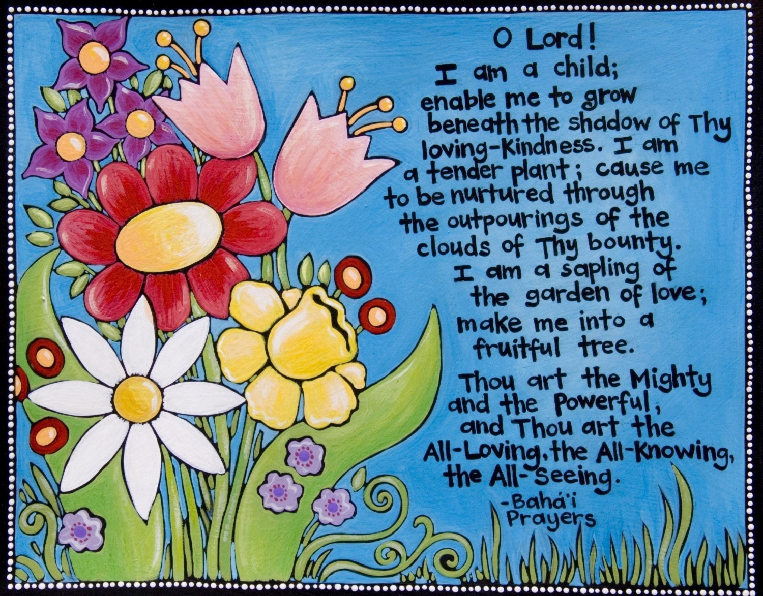 art print of Bahai Prayer for children