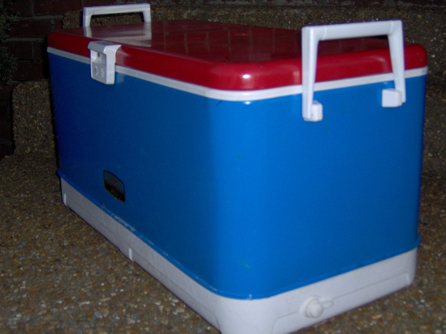 Vintage Red White and Blue THERMOS COOLER. by FunkyQuailVintage