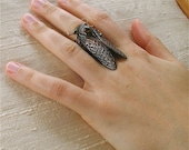 Adjustable Steampunk Ring Black Cicada, cicada ring, Insect ring,bug ring, statement ring, gothic ring, goth