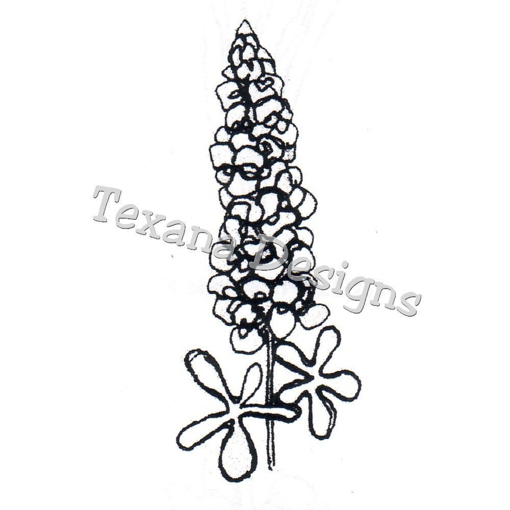 Jam'n Bluebonnet 2     Cling Mount Rubber Stamp