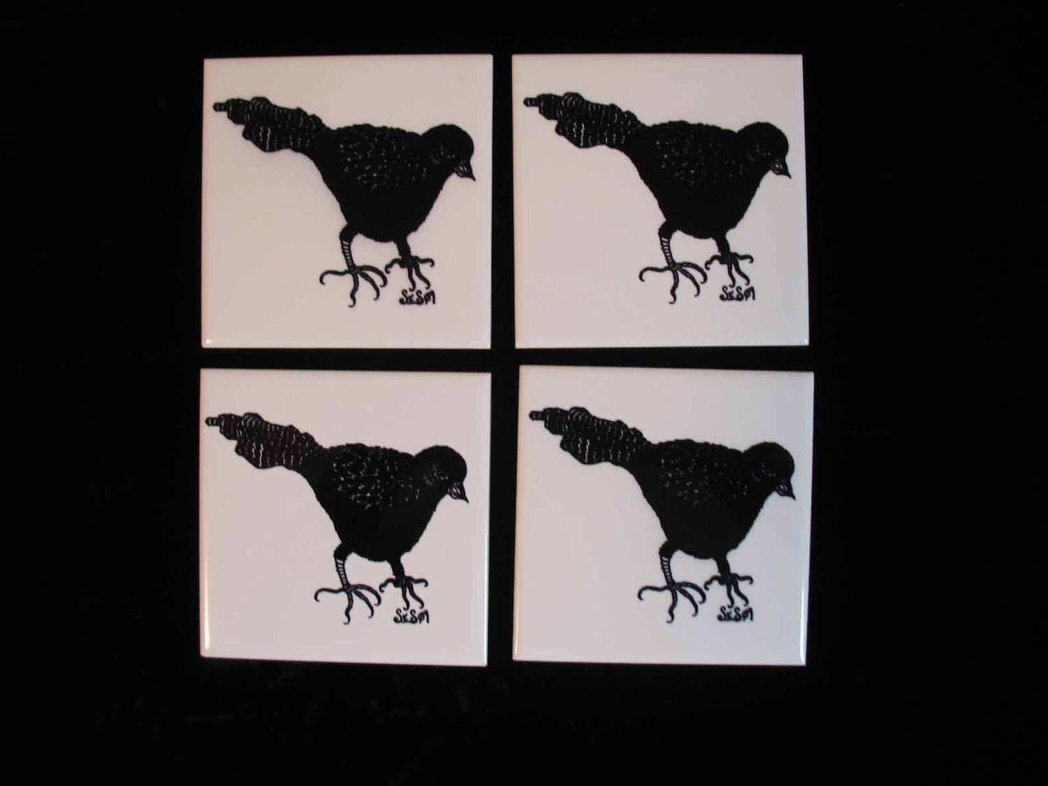 Sweet Sparrow, Set of Four Coasters