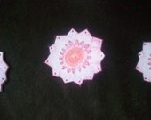 pink and orange lotus stickers, set of 5