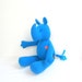 Small Rhino doll upcycled, eco friendly Blue Vintage Wool soft unique personalized gift bubynoa Best Friend